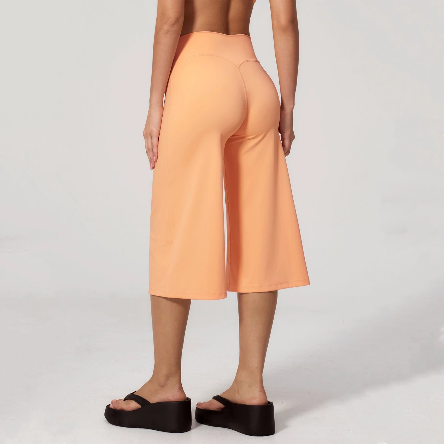 Small Batch Activewear Custom Logo Yoga Wear Manufacturer Bulk Cropped Wide Leg Pants