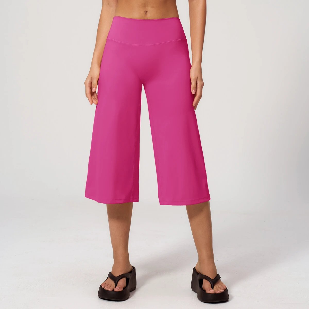 Small Batch Activewear Custom Logo Yoga Wear Manufacturer Bulk Cropped Wide Leg Pants