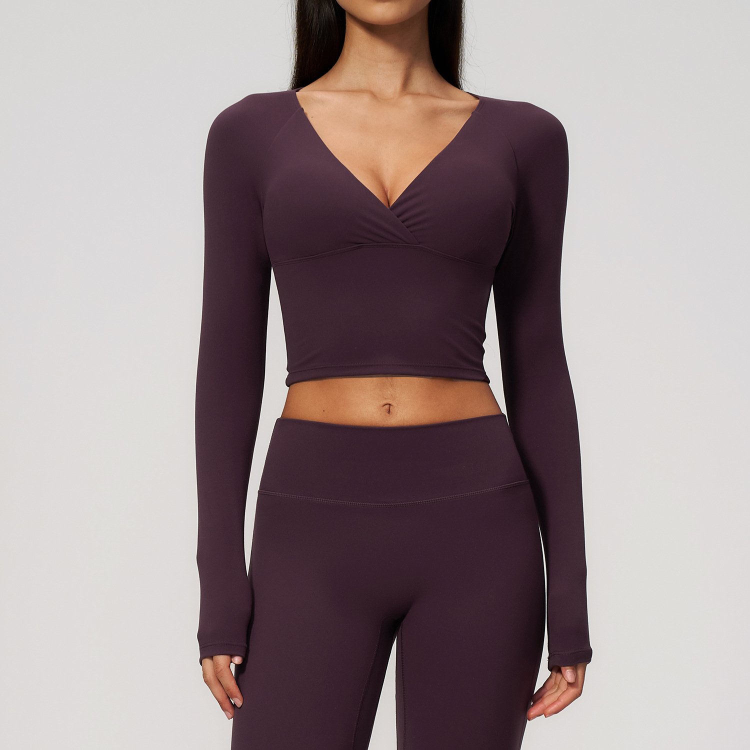 Apparel Brands in Bulk Activewear Manufacturing Manufacturers China Sportswear Long Sleeve Crop Tops