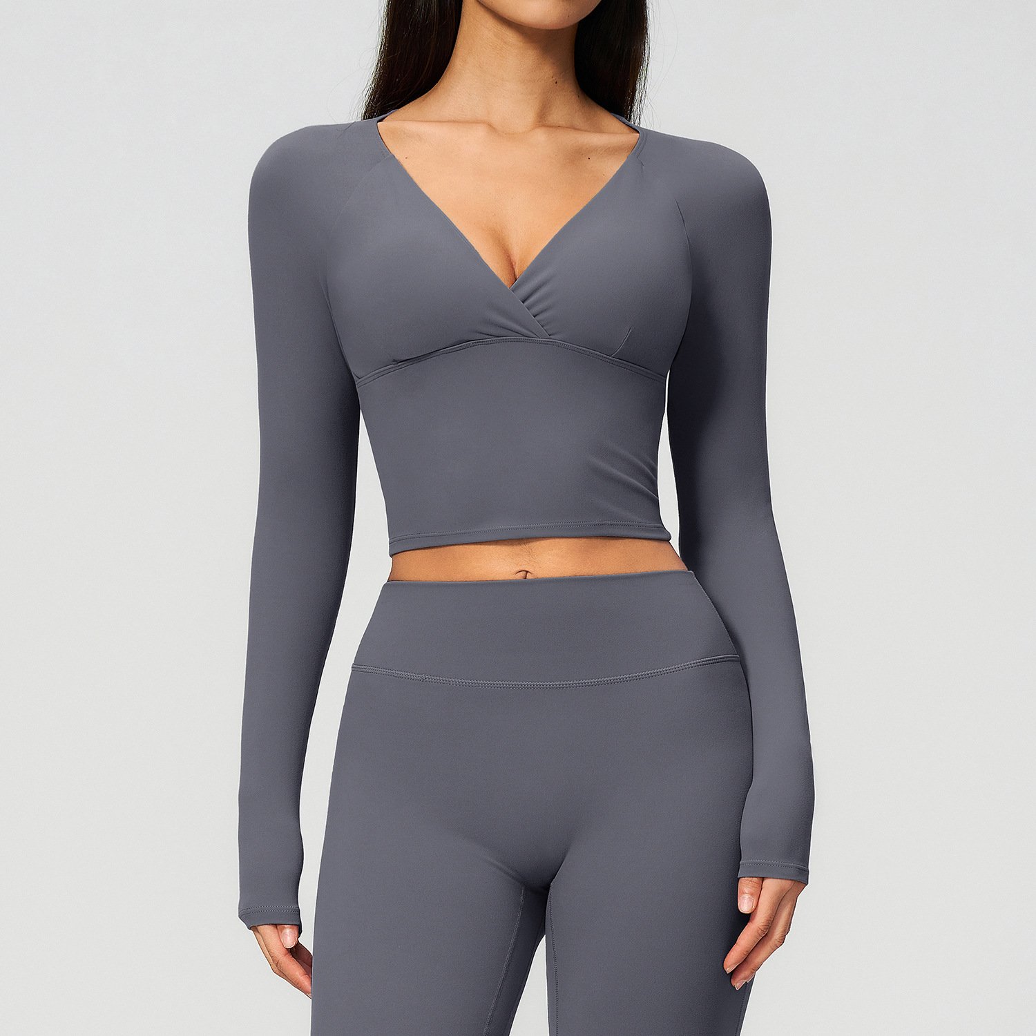 Apparel Brands in Bulk Activewear Manufacturing Manufacturers China Sportswear Long Sleeve Crop Tops