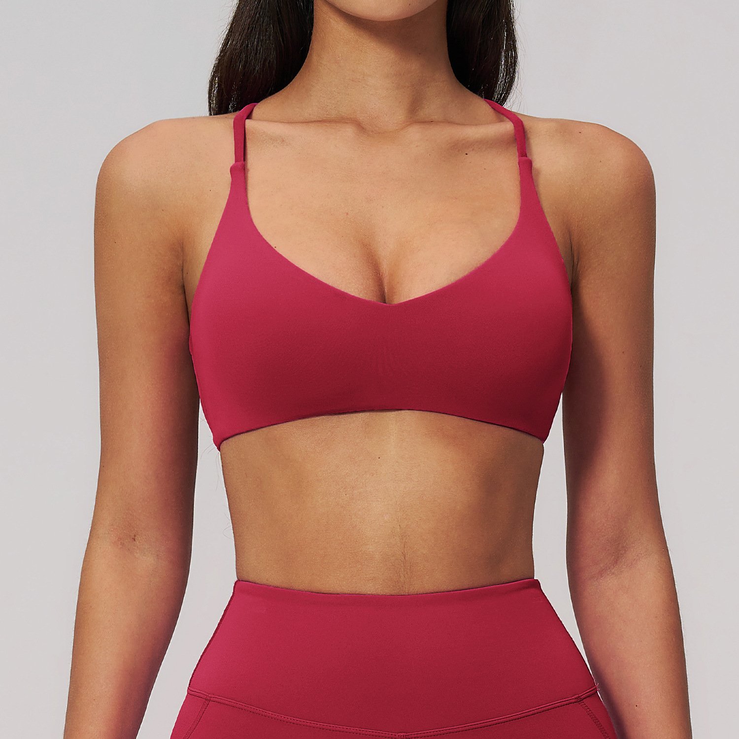 Fabrics For Yoga Custom Logo Yoga Wear Crisscross Back Bra Best Material For Bras