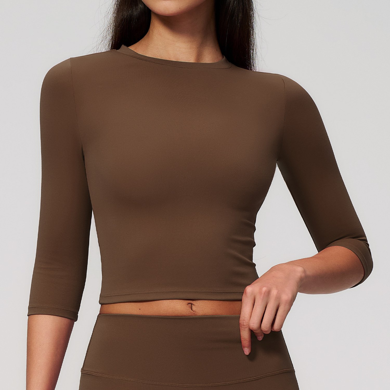 Small Batch Fitness Apparel Custom Gym Clothing Fitness Apparel Manufacturer Long Sleeve Crop Tops