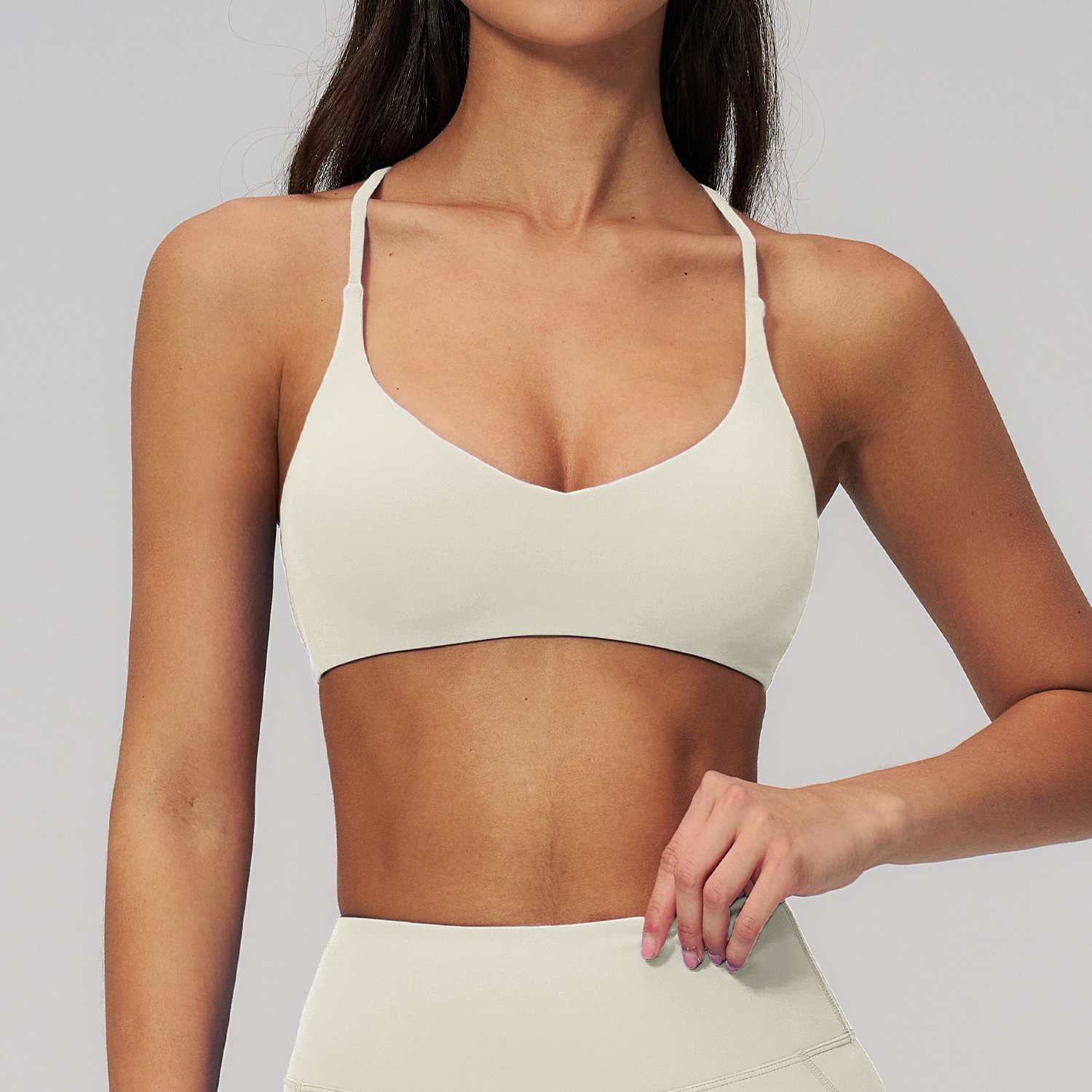 Fabrics For Yoga Custom Logo Yoga Wear Crisscross Back Bra Best Material For Bras