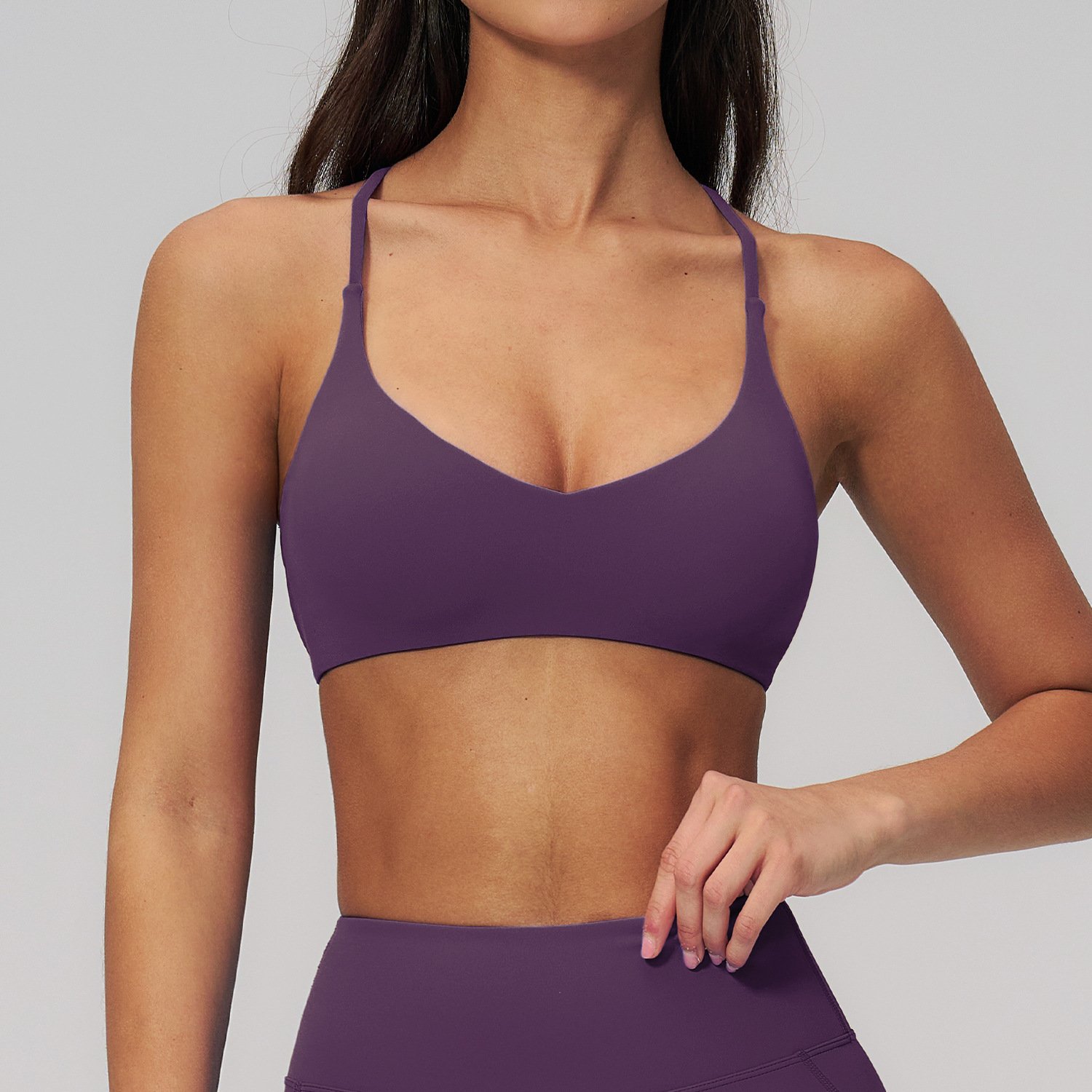 Fabrics For Yoga Custom Logo Yoga Wear Crisscross Back Bra Best Material For Bras