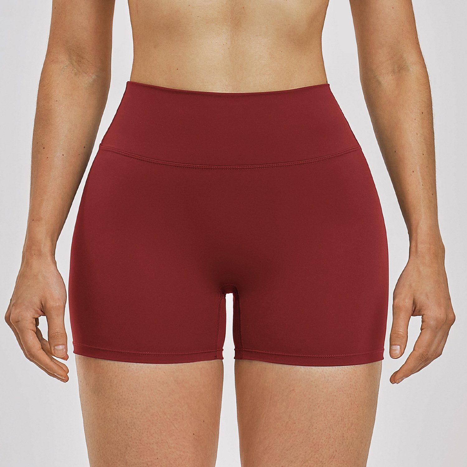 Private Label Yoga Wear Custom Logo Yoga Wear Tight Fitting Wide Waistband Shorts