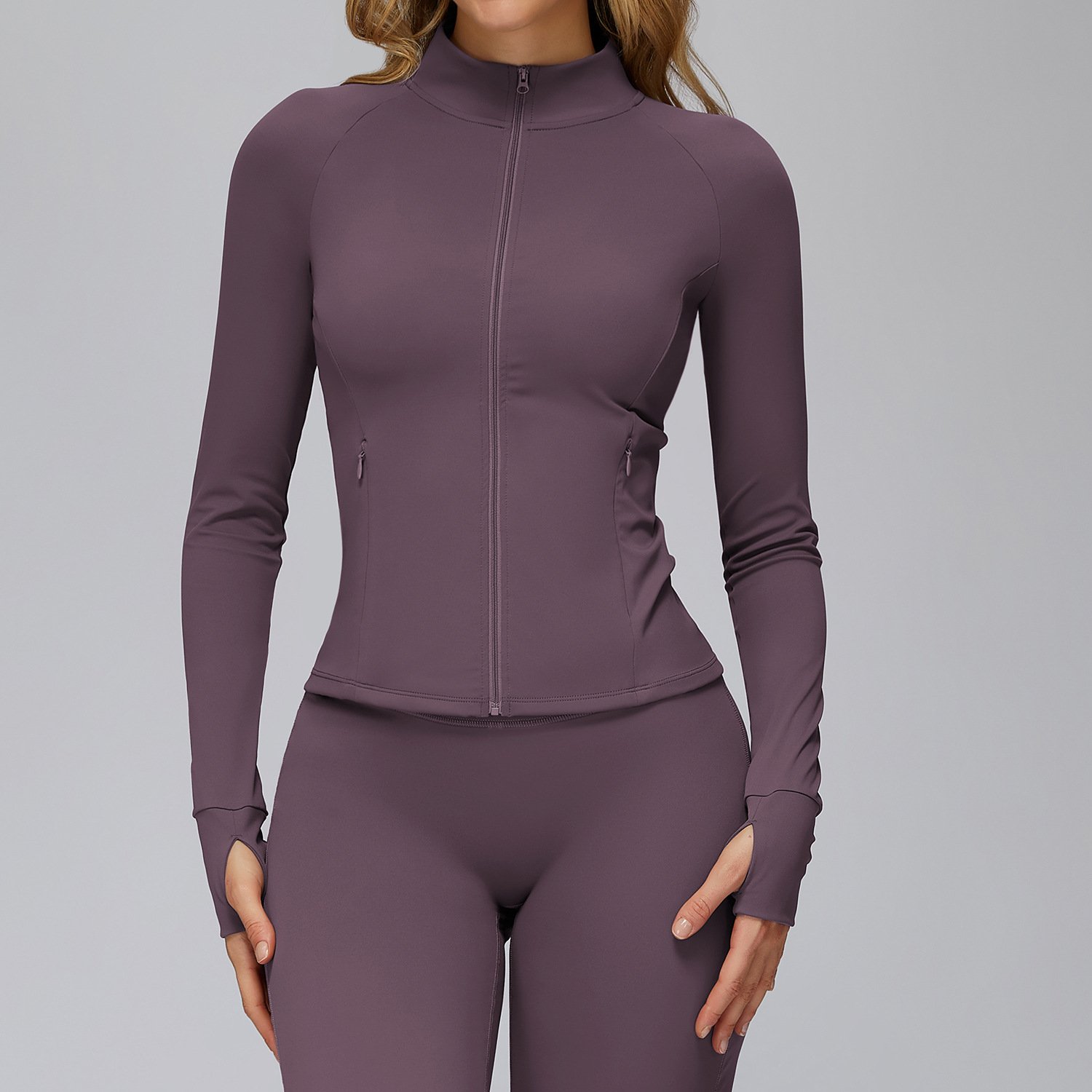 Yoga Wear for Small Brands Custom Logo Yoga Wear Minimal Style Track Jacket