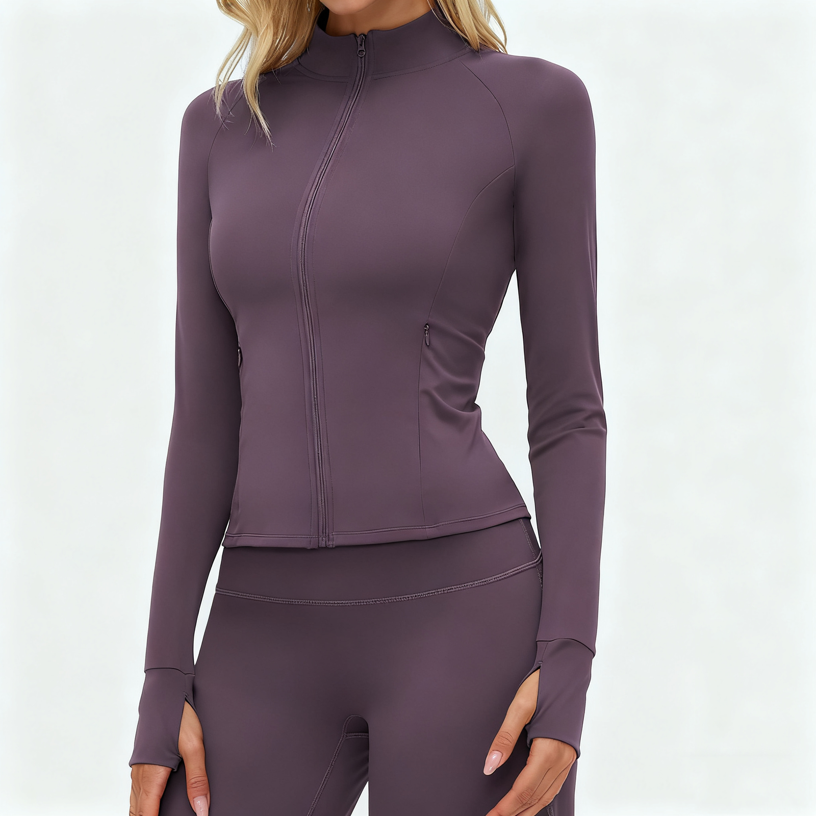 Yoga Wear for Small Brands Custom Logo Yoga Wear Minimal Style Track Jacket