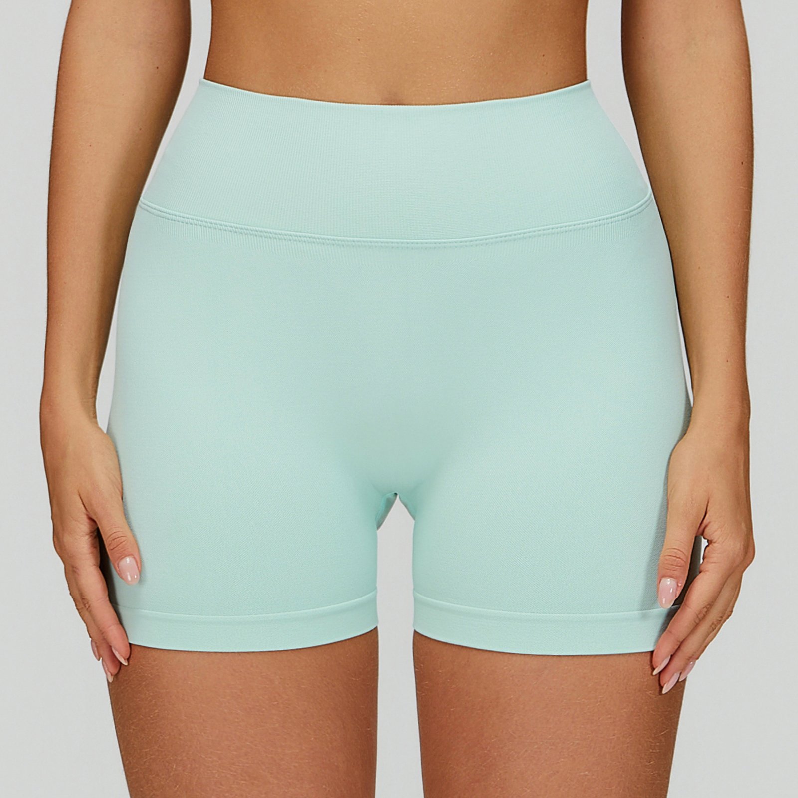 Yoga Fitness Custom Yoga Wear Manufacturer Minimal Style High Waist Biker Yoga Shorts