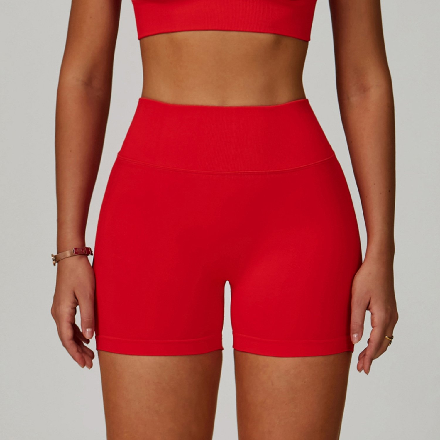 Yoga Fitness Custom Yoga Wear Manufacturer Minimal Style High Waist Biker Yoga Shorts