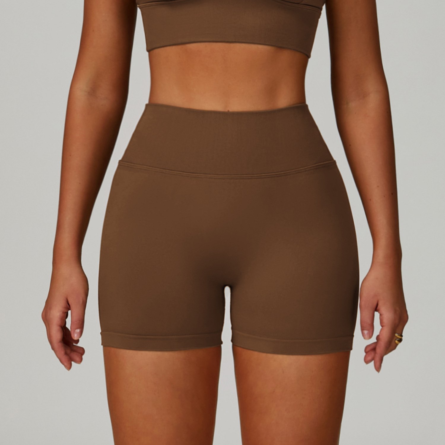 Yoga Fitness Custom Yoga Wear Manufacturer Minimal Style High Waist Biker Yoga Shorts