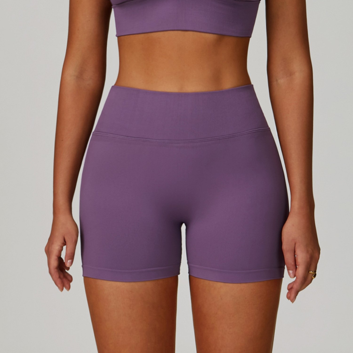 Yoga Fitness Custom Yoga Wear Manufacturer Minimal Style High Waist Biker Yoga Shorts