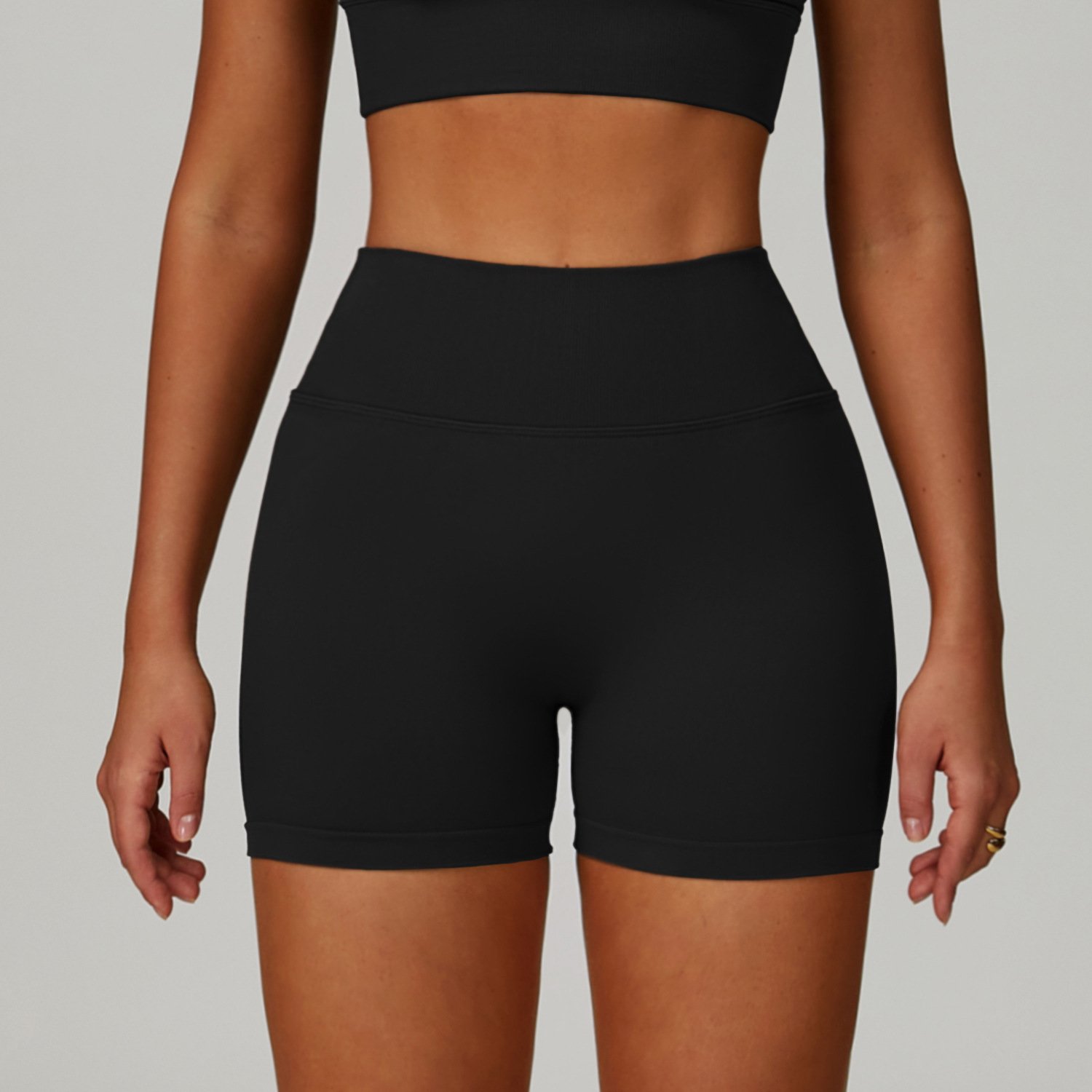 Yoga Fitness Custom Yoga Wear Manufacturer Minimal Style High Waist Biker Yoga Shorts