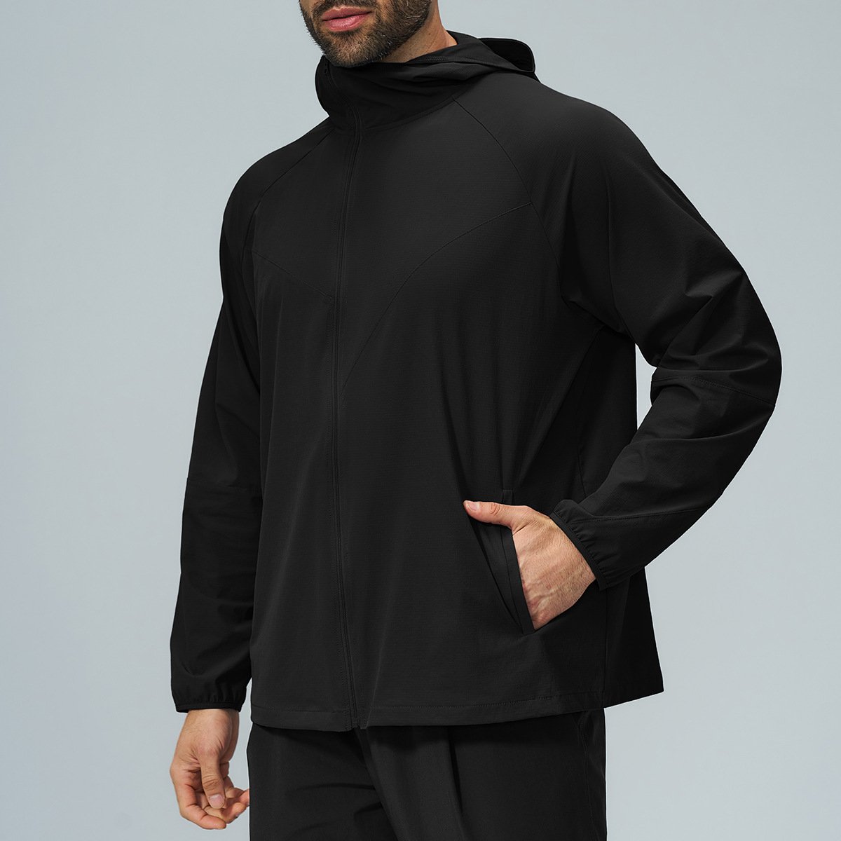 Eco-Friendly Recycled Skin-Friendly Quick-Drying Water-Repellent Men’s Outdoor Sports Zip-Up H...