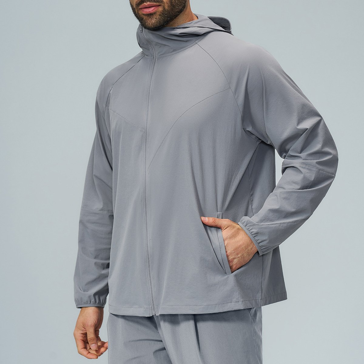 Eco-Friendly Recycled Skin-Friendly Quick-Drying Water-Repellent Men’s Outdoor Sports Zip-Up H...