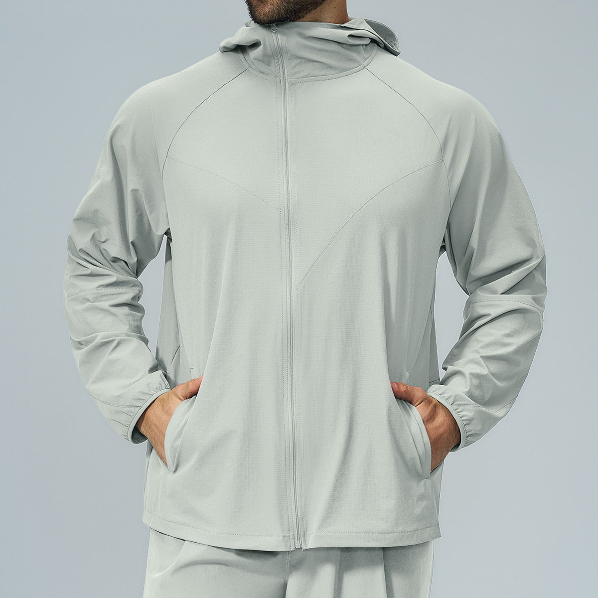 Eco-Friendly Recycled Skin-Friendly Quick-Drying Water-Repellent Men’s Outdoor Sports Zip-Up H...