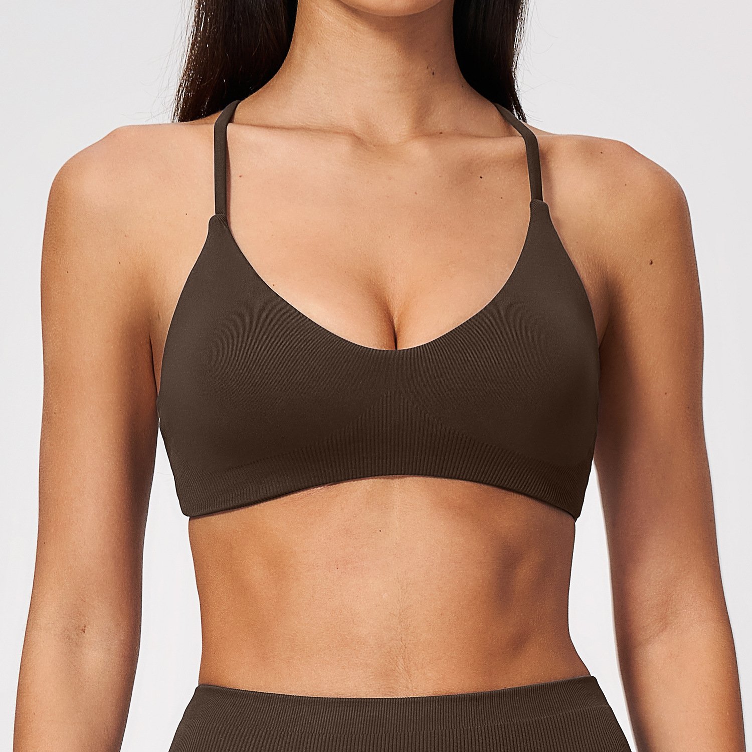 Custom Yoga Leggings With Logo Custom Fitness Brand Minimal Style Seamless Sports Bra