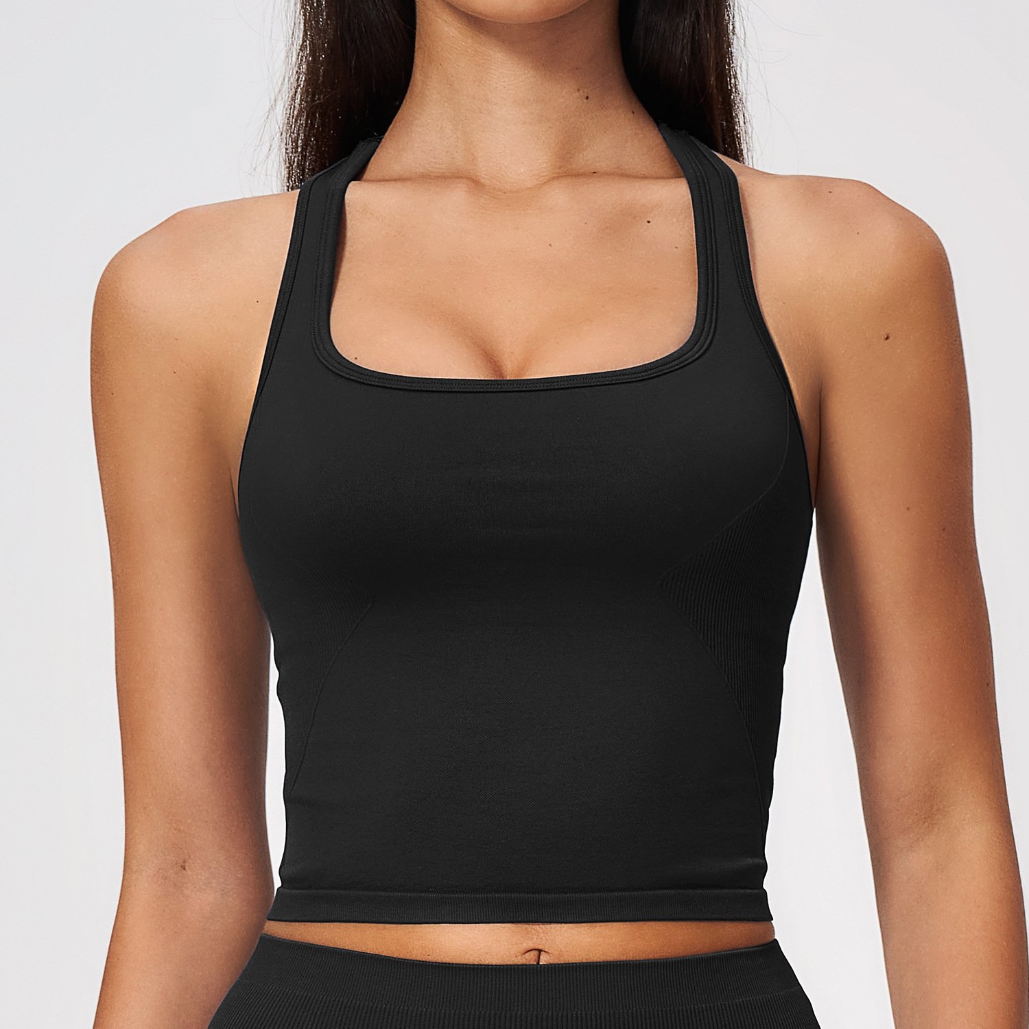 Yoga Set Manufacturer Wholesale Custom Logo Yoga Wear Seamless Athletic Wear Seamless Workout Tank T...