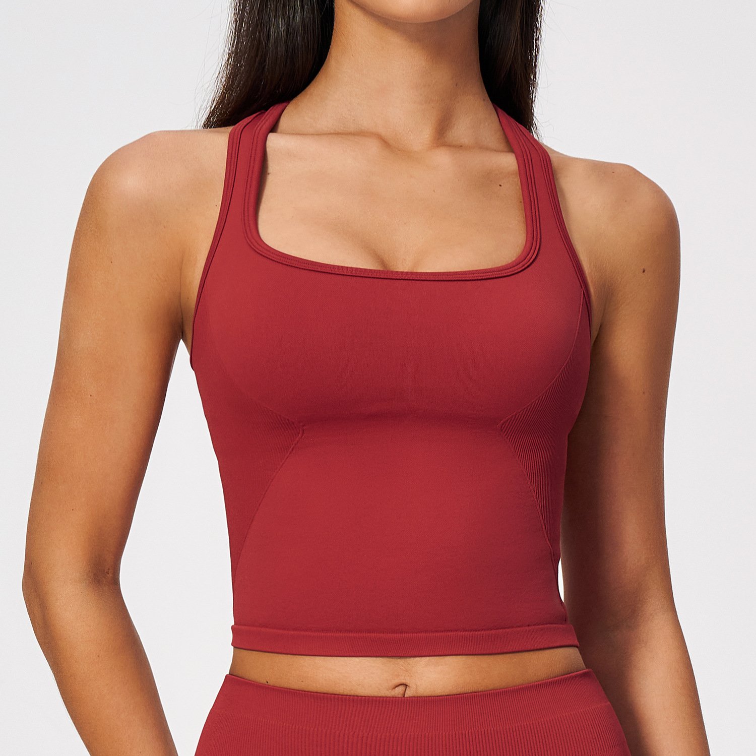 Yoga Set Manufacturer Wholesale Custom Logo Yoga Wear Seamless Athletic Wear Seamless Workout Tank T...
