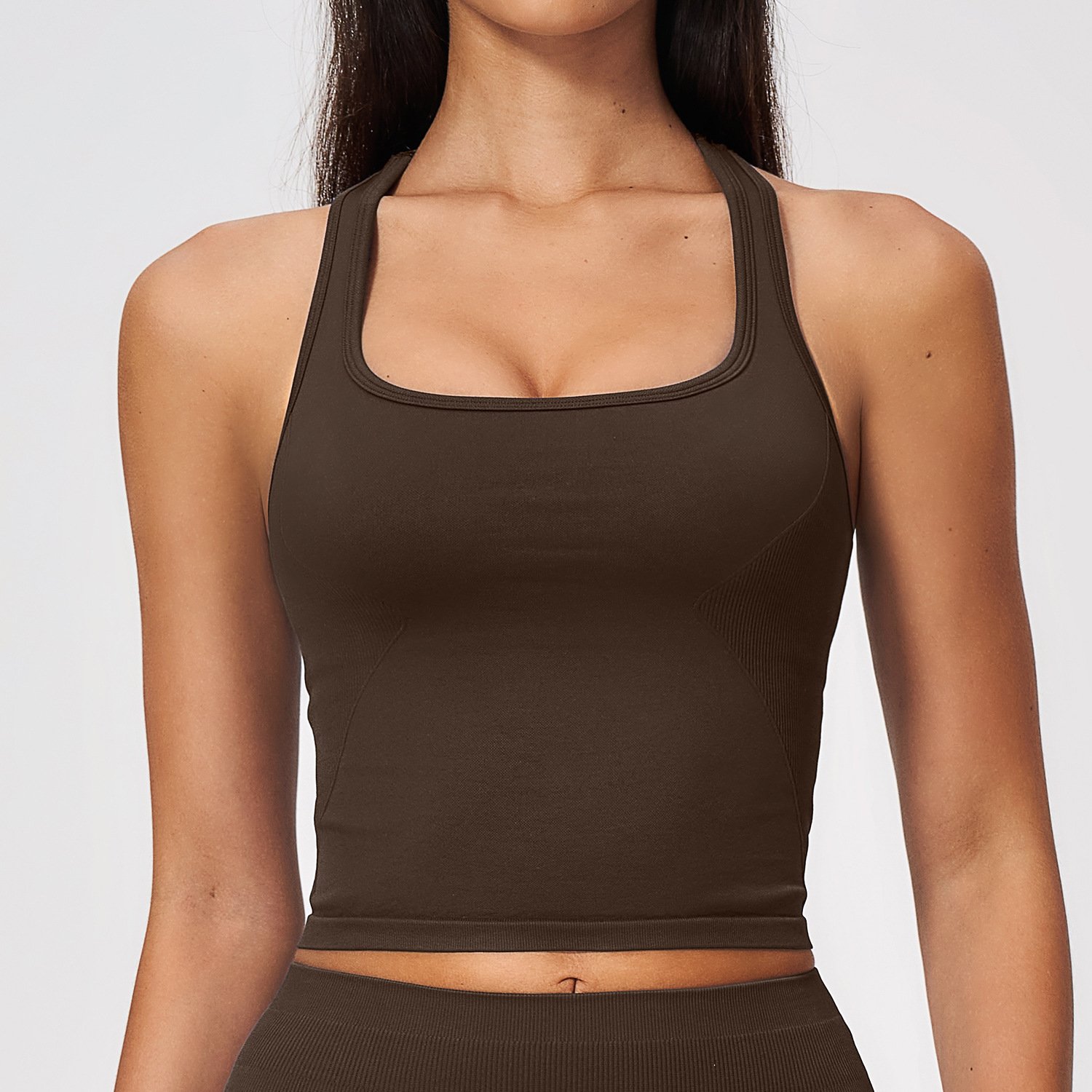 Yoga Set Manufacturer Wholesale Custom Logo Yoga Wear Seamless Athletic Wear Seamless Workout Tank T...