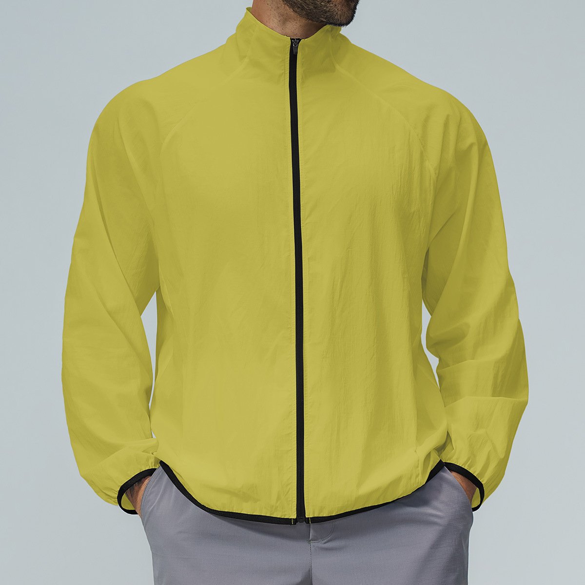 Men’s Quick Dry Stand Collar Sports Jacket – Small Batch Activewear for Hiking & Traini...