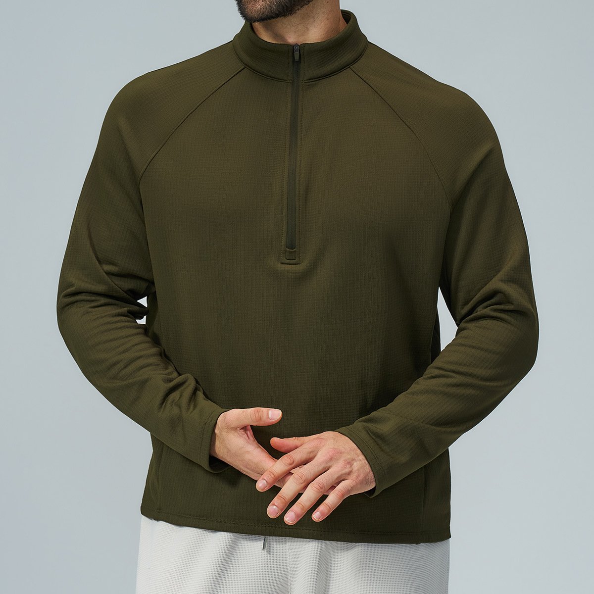 Men’s Warm Fleece Activewear Pullover – Low MOQ Sportswear for Hiking & Training