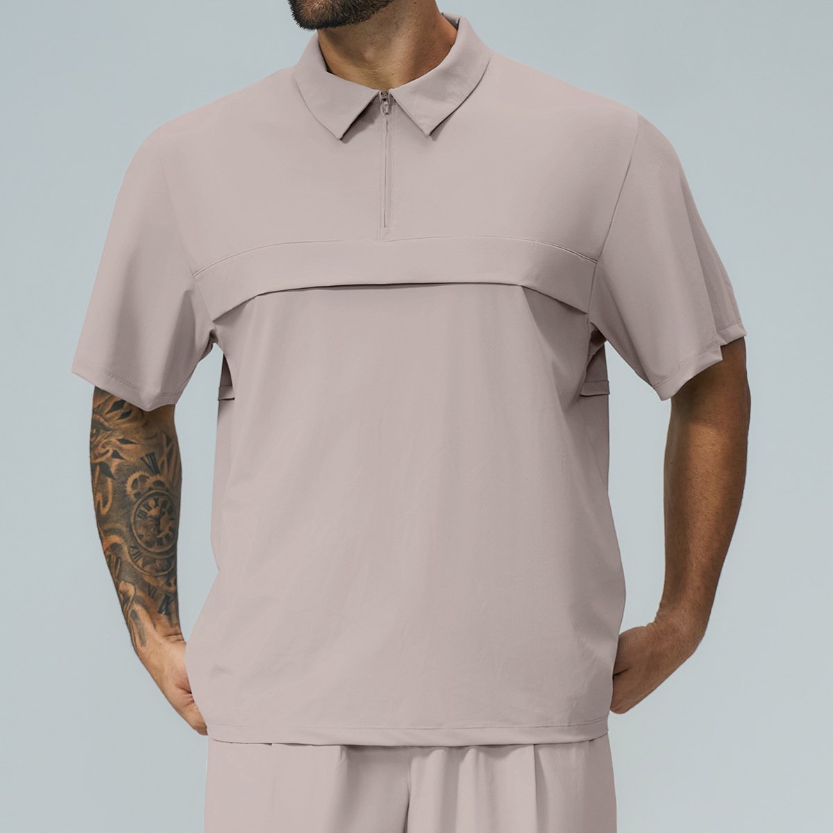 Men’s Zip-Up Activewear Polo Shirt – Soft Casual Sports Top from Activewear Supplier China