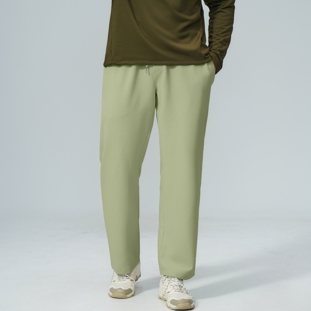 Men’s Waffle Sports Pants – Custom Logo Activewear for Hiking, Travel & Everyday Wear