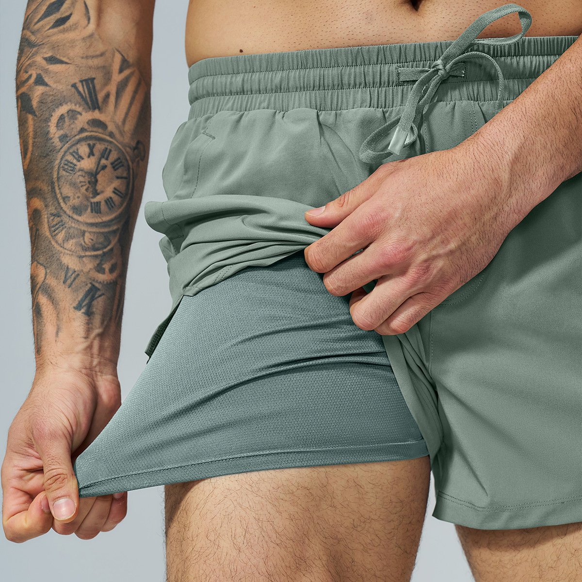 Men’s Double Layer Sports Shorts – Gym Wear Manufacturer Style for Running & Fitness