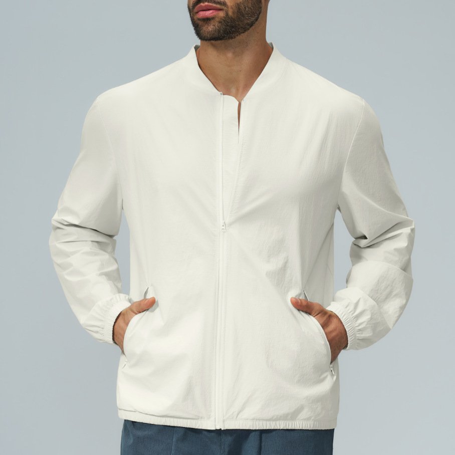 Men’s Stand Collar Zip-Up Sports Jacket – Low MOQ Activewear Manufacturer Style