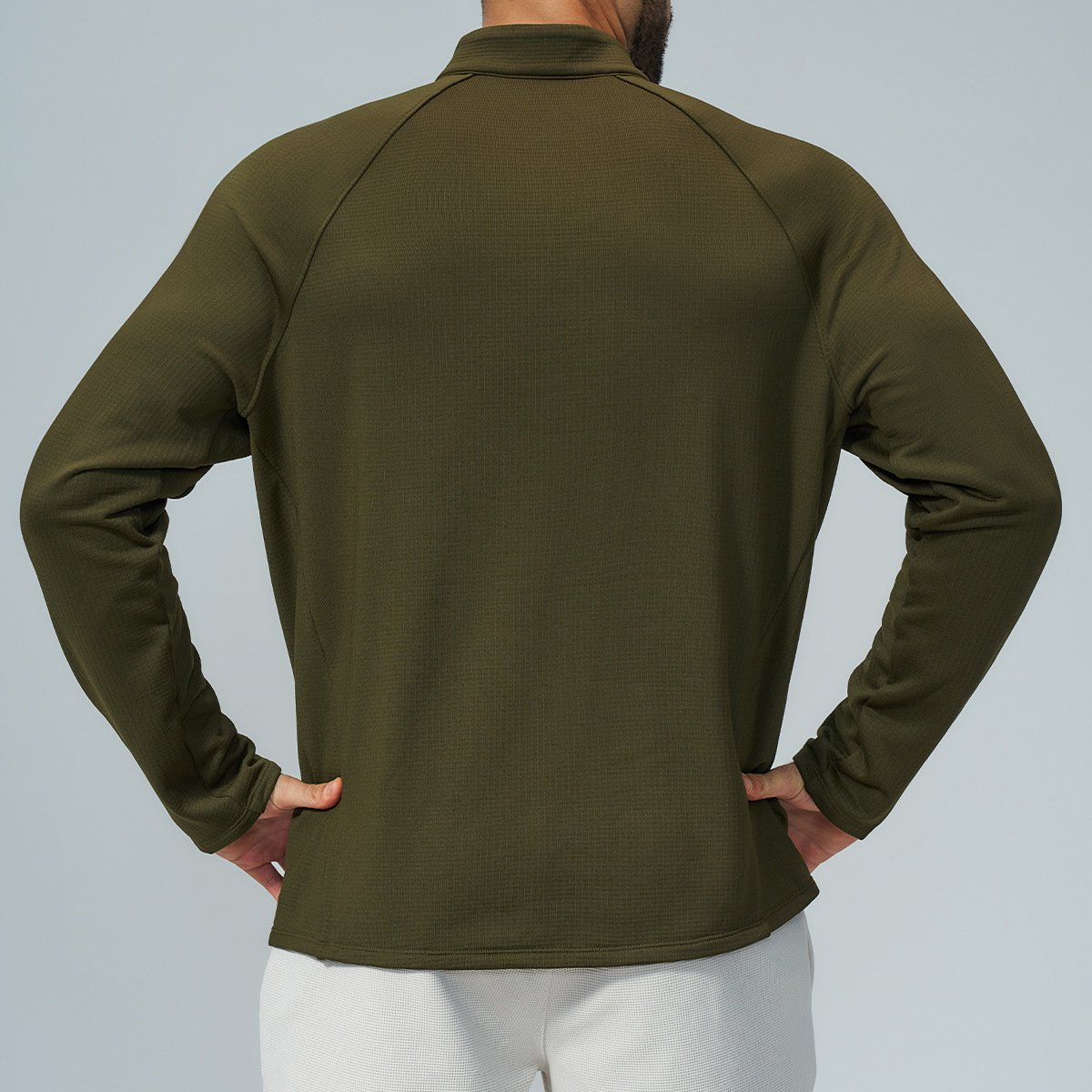 Men’s Warm Fleece Activewear Pullover – Low MOQ Sportswear for Hiking & Training