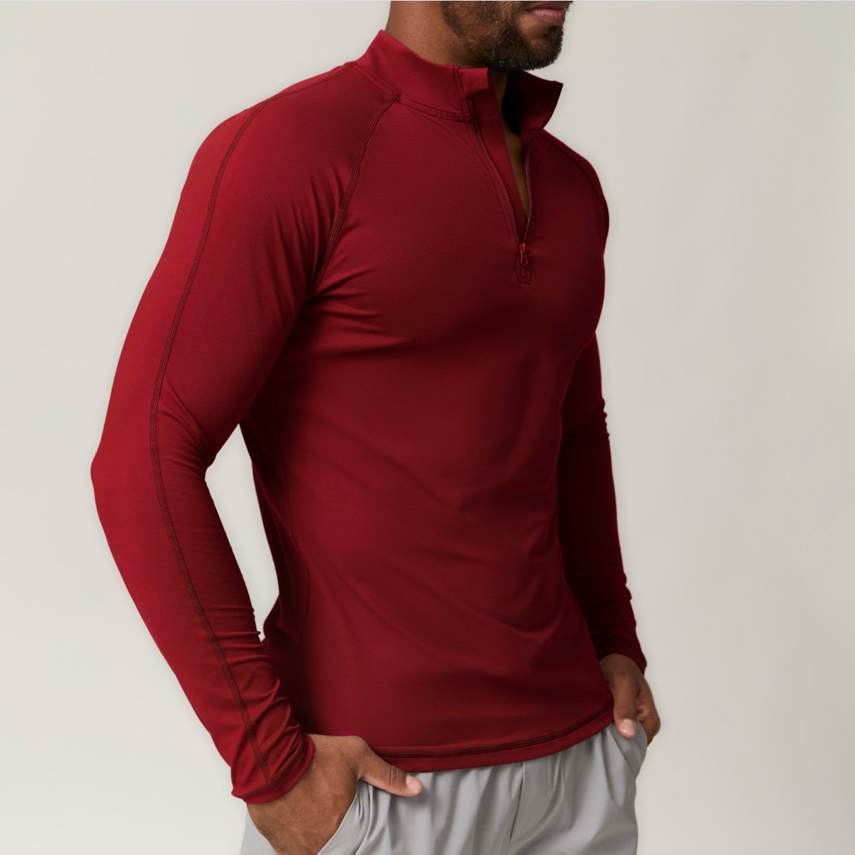 Men’s Zip Sports Long Sleeve Shirt – Custom Activewear for Gym, Running & Commuting