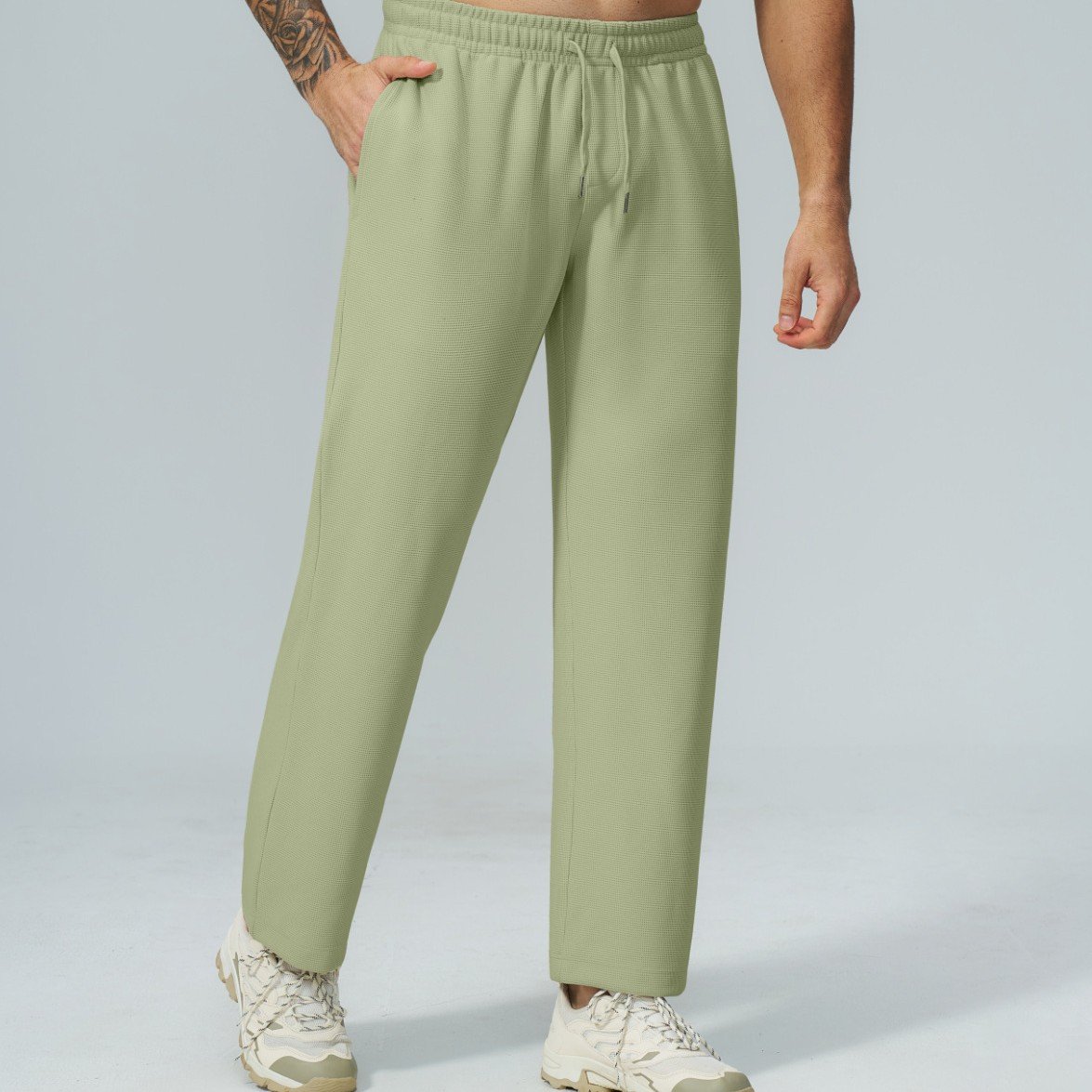 Men’s Waffle Sports Pants – Custom Logo Activewear for Hiking, Travel & Everyday Wear