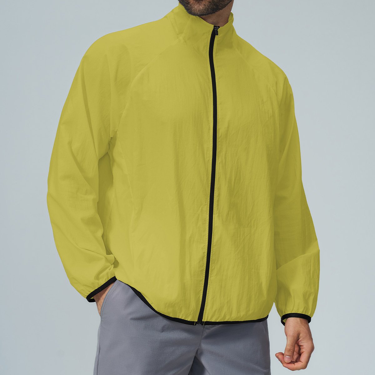 Men’s Quick Dry Stand Collar Sports Jacket – Small Batch Activewear for Hiking & Traini...