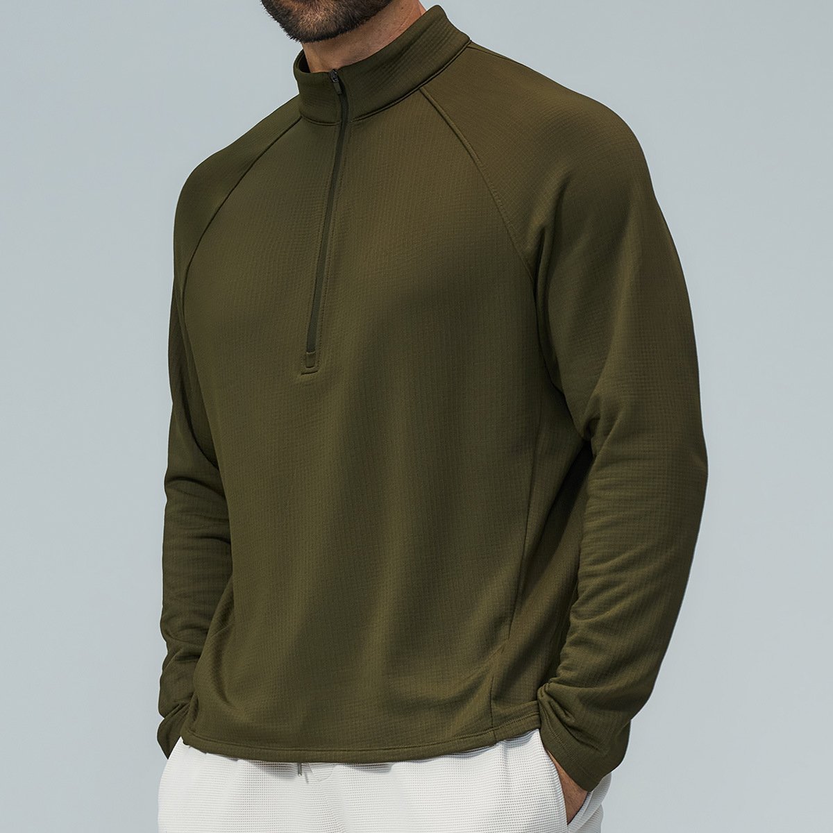 Men’s Warm Fleece Activewear Pullover – Low MOQ Sportswear for Hiking & Training