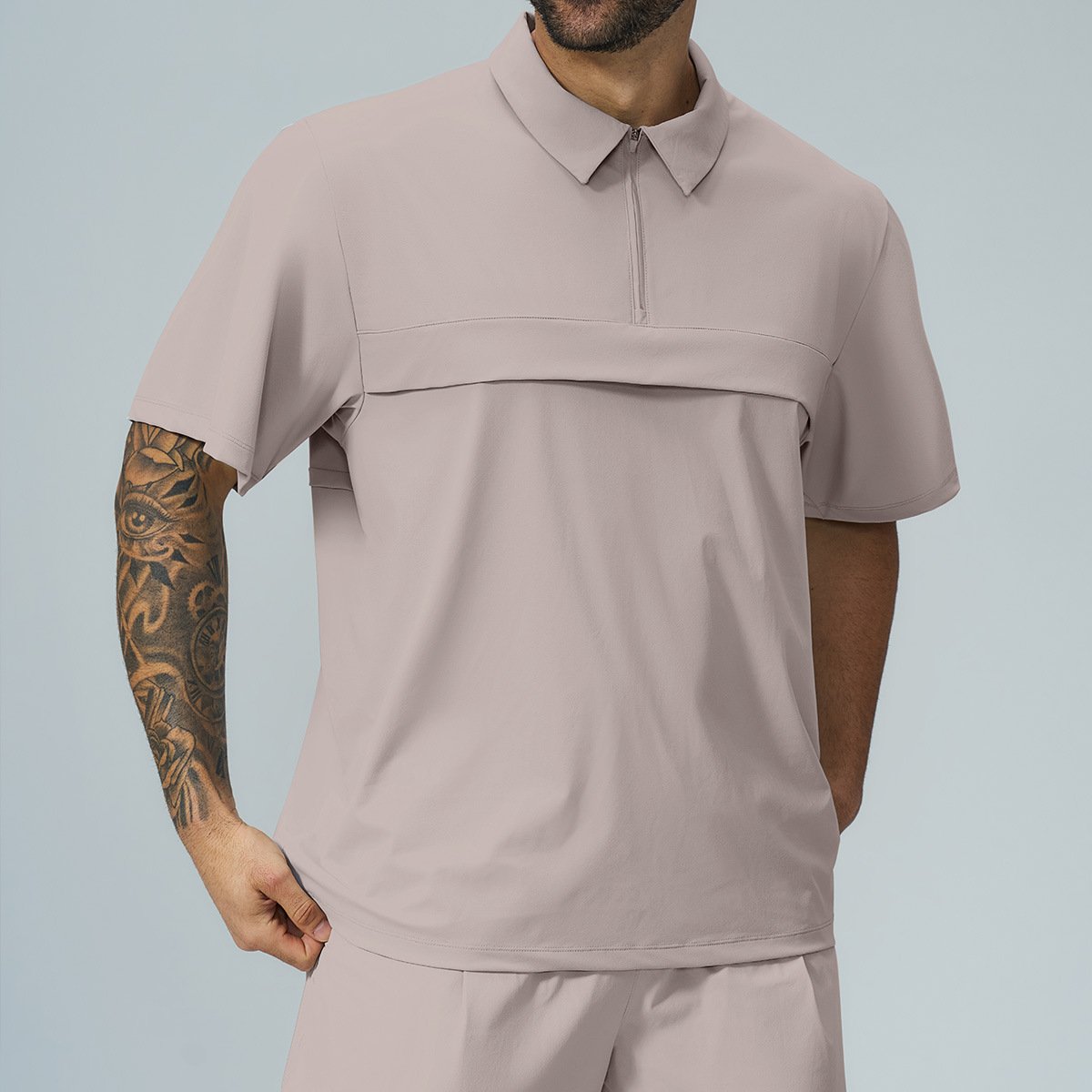 Men’s Zip-Up Activewear Polo Shirt – Soft Casual Sports Top from Activewear Supplier China