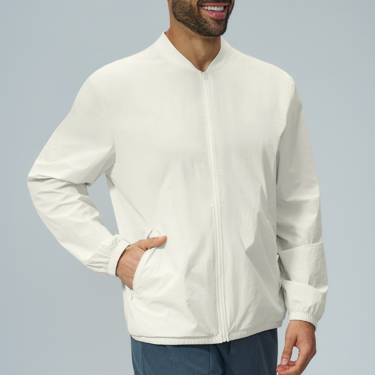 Men’s Stand Collar Zip-Up Sports Jacket – Low MOQ Activewear Manufacturer Style