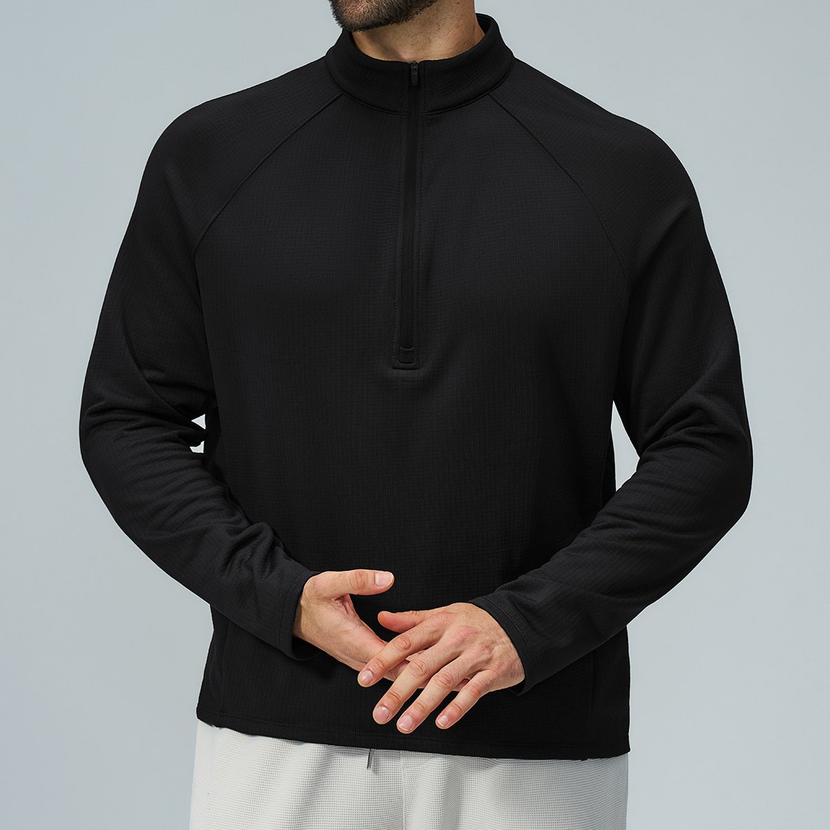 Men’s Warm Fleece Activewear Pullover – Low MOQ Sportswear for Hiking & Training