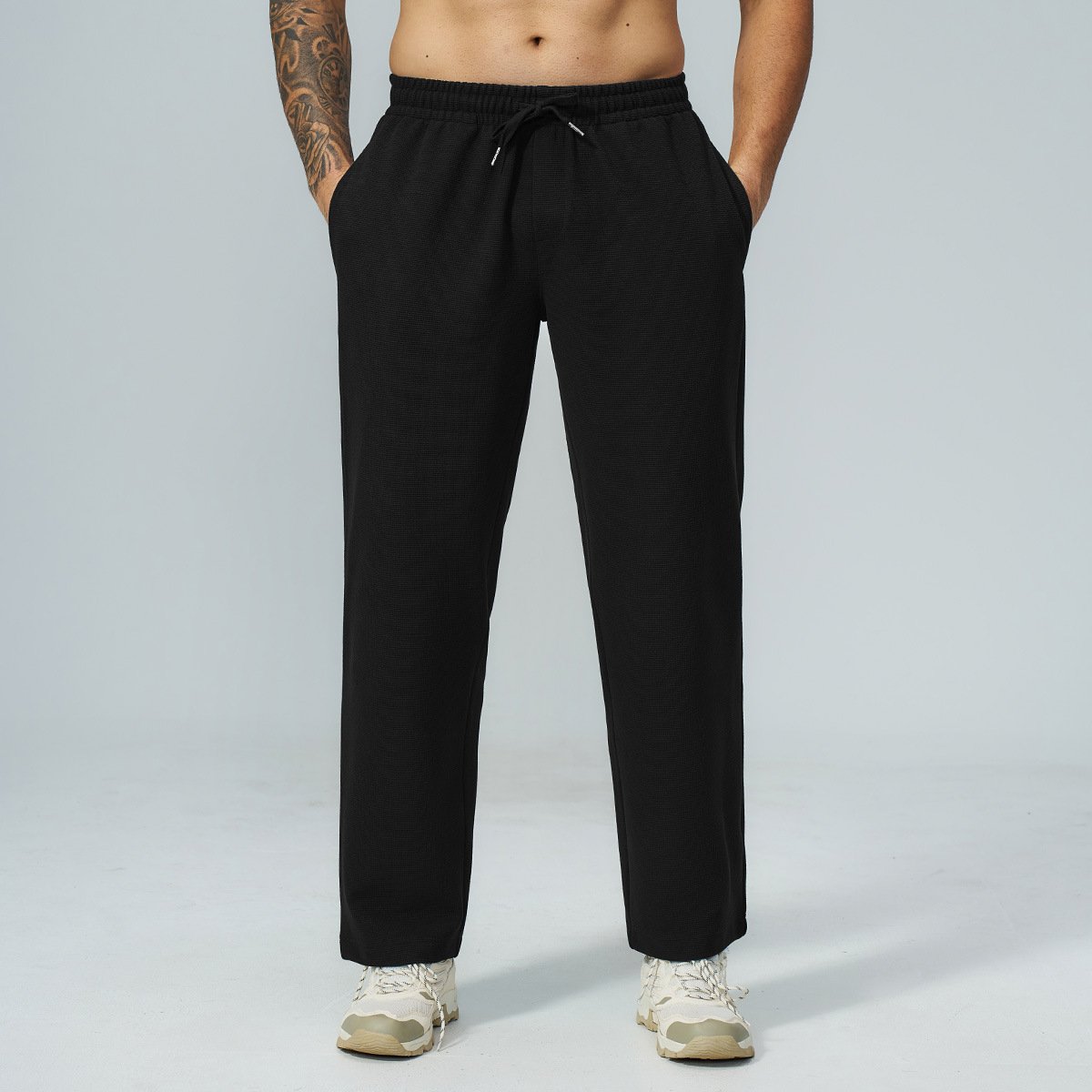 Men’s Waffle Sports Pants – Custom Logo Activewear for Hiking, Travel & Everyday Wear