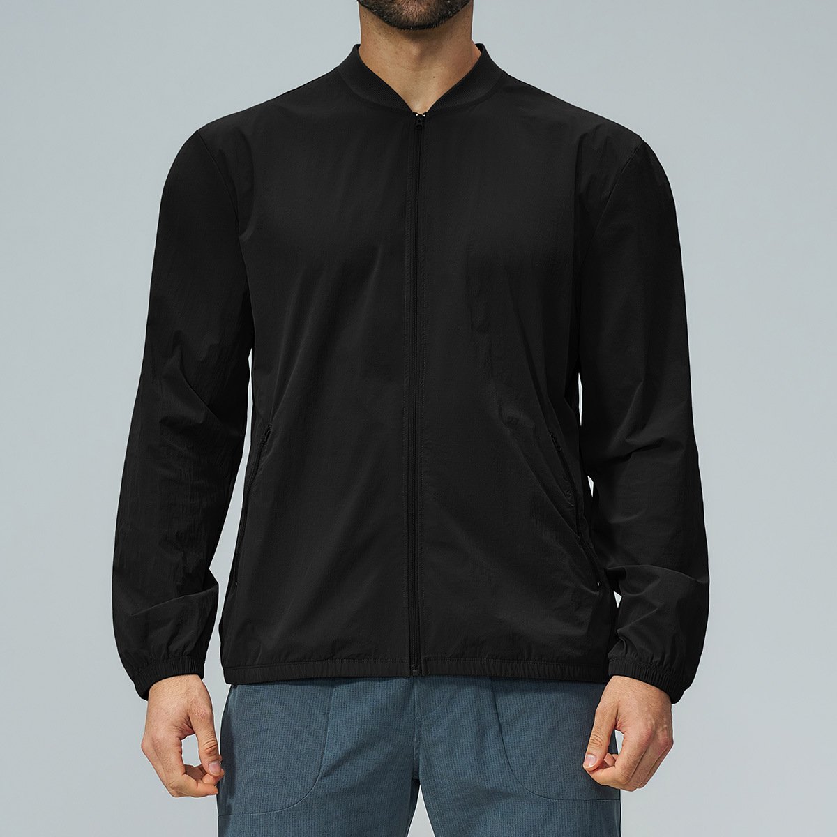 Men’s Stand Collar Zip-Up Sports Jacket – Low MOQ Activewear Manufacturer Style