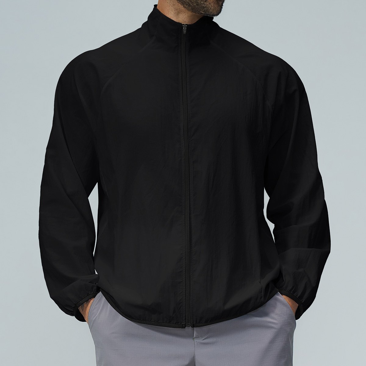 Men’s Quick Dry Stand Collar Sports Jacket – Small Batch Activewear for Hiking & Traini...