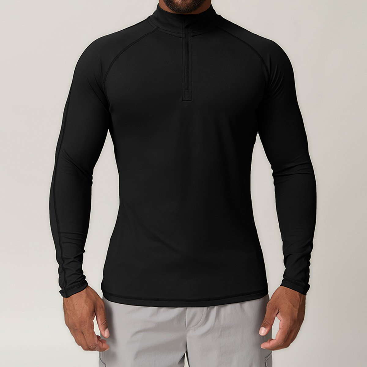 Men’s Zip Sports Long Sleeve Shirt – Custom Activewear for Gym, Running & Commuting