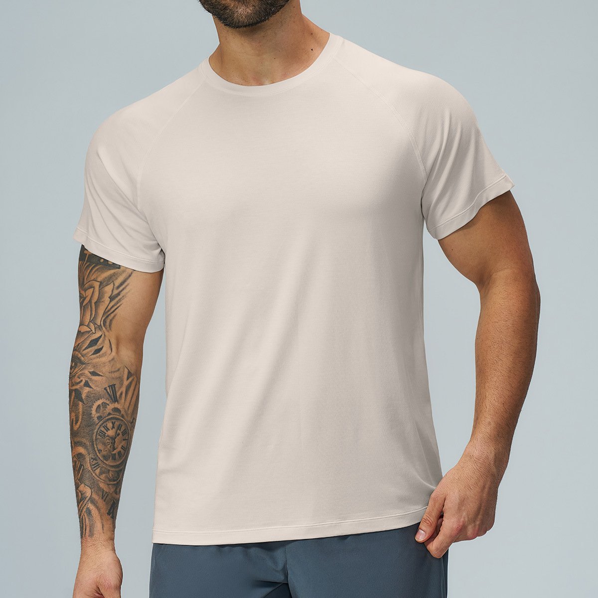 Men’s Soft Lyocell Activewear T-Shirt – Hiking, Travel & Fitness Top by Sportswear Manu...