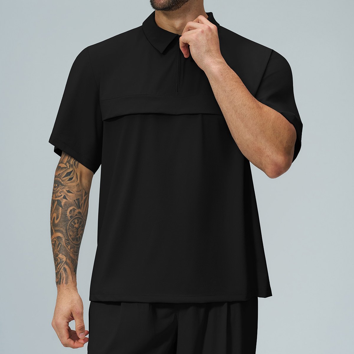 Men’s Zip-Up Activewear Polo Shirt – Soft Casual Sports Top from Activewear Supplier China