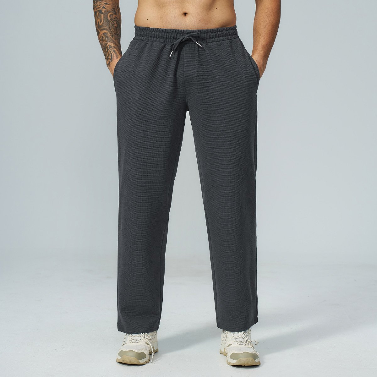 Men’s Waffle Sports Pants – Custom Logo Activewear for Hiking, Travel & Everyday Wear