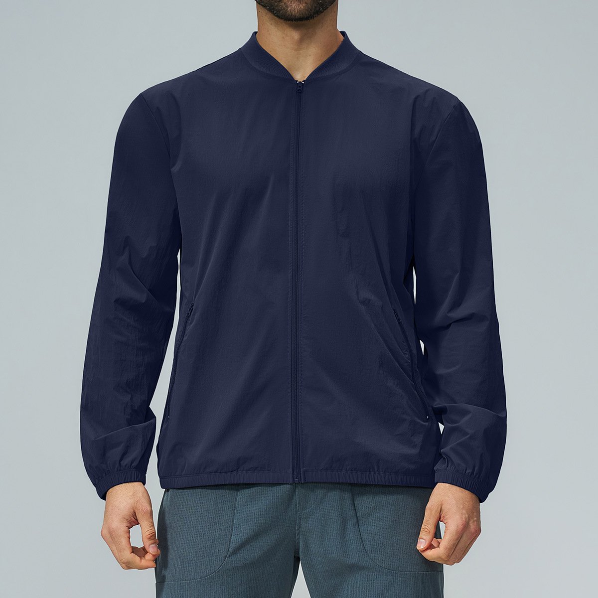 Men’s Stand Collar Zip-Up Sports Jacket – Low MOQ Activewear Manufacturer Style