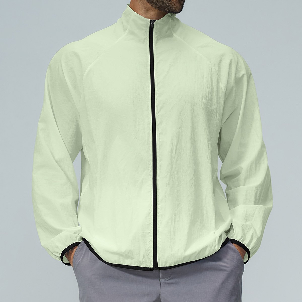 Men’s Quick Dry Stand Collar Sports Jacket – Small Batch Activewear for Hiking & Traini...