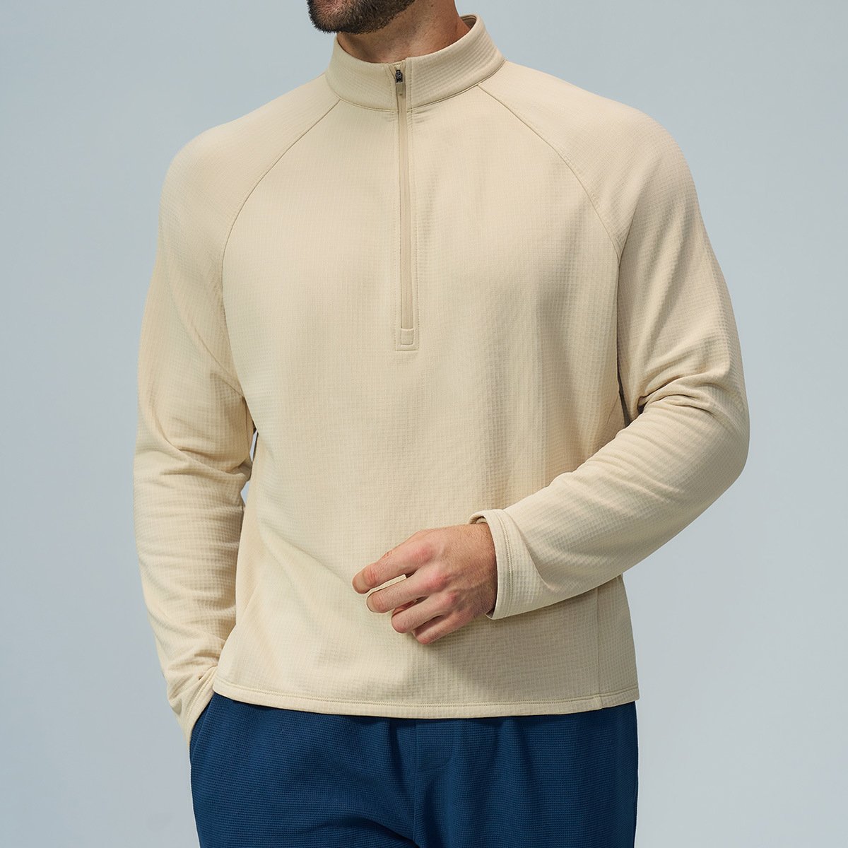 Men’s Warm Fleece Activewear Pullover – Low MOQ Sportswear for Hiking & Training