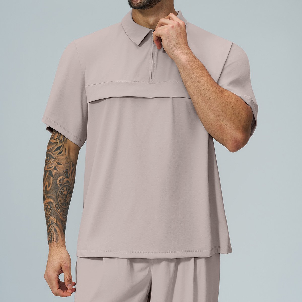 Men’s Zip-Up Activewear Polo Shirt – Soft Casual Sports Top from Activewear Supplier China