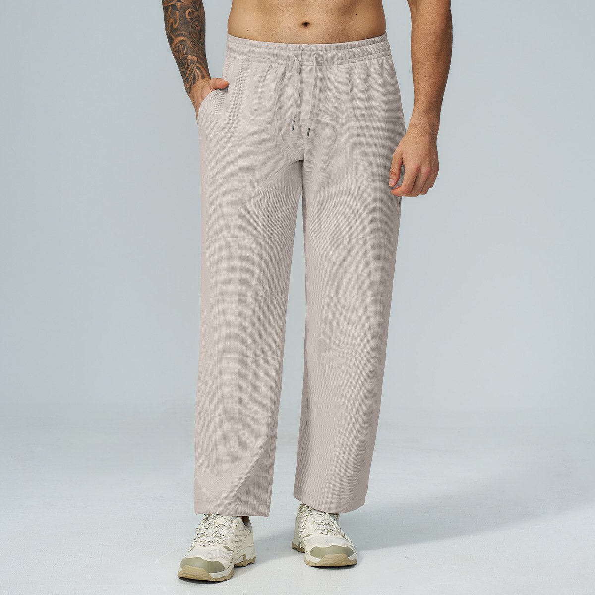 Men’s Waffle Sports Pants – Custom Logo Activewear for Hiking, Travel & Everyday Wear