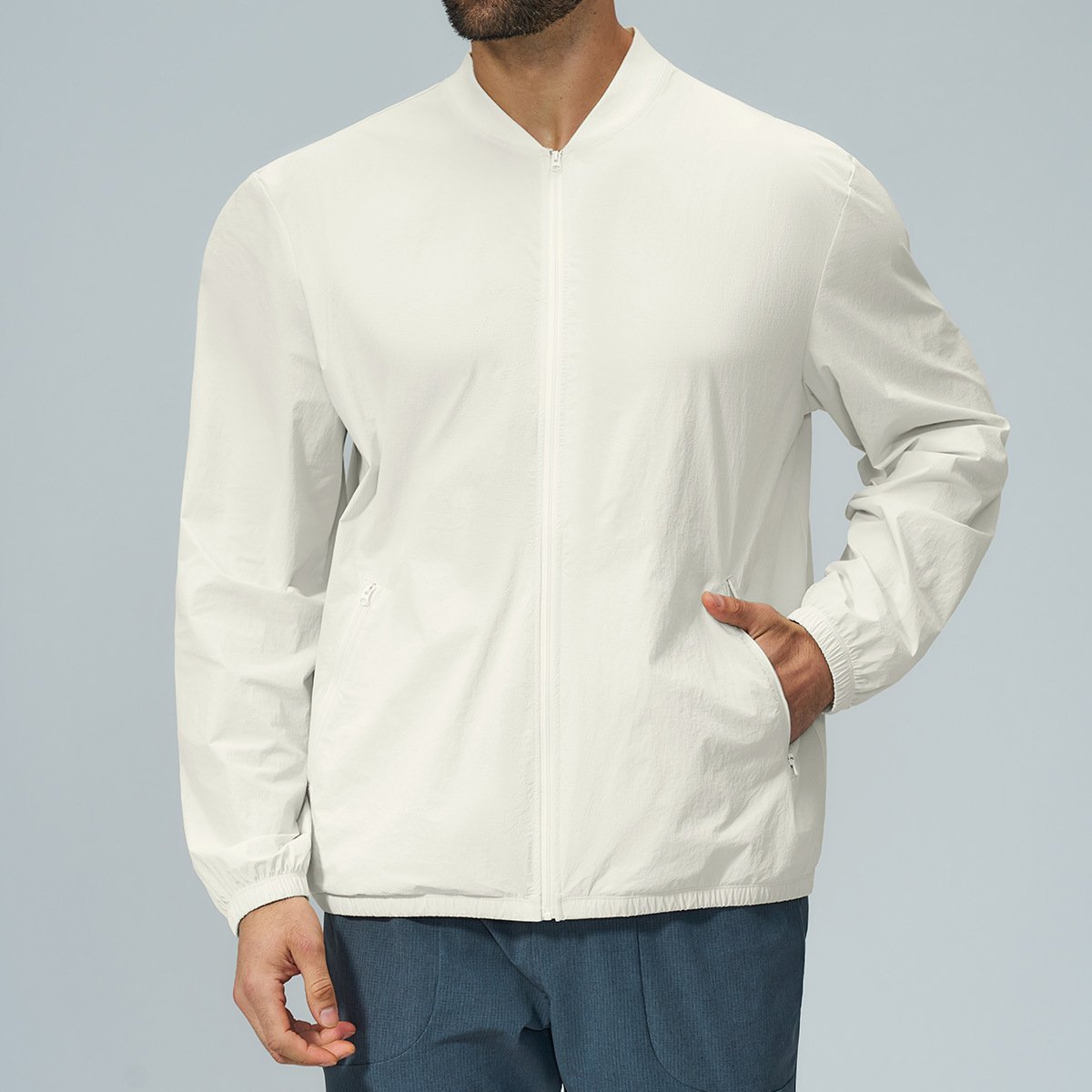 Men’s Stand Collar Zip-Up Sports Jacket – Low MOQ Activewear Manufacturer Style